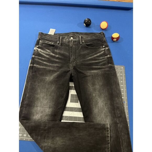 Levi's 522 Men's 36x32 Slim Taper Black Denim Stretch Jeans Fade /‎ Moto
